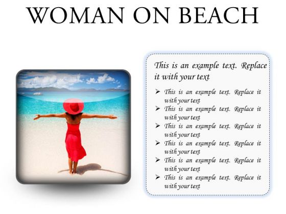 Woman On Beach Holidays PowerPoint Presentation Slides S