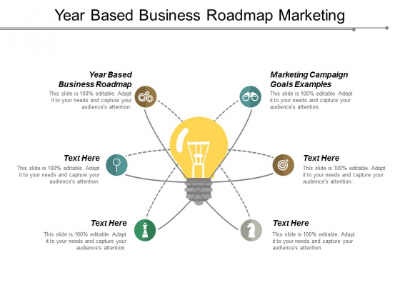 Year Based Business Roadmap Marketing Campaign Goals Examples Ppt PowerPoint Presentation File Ideas