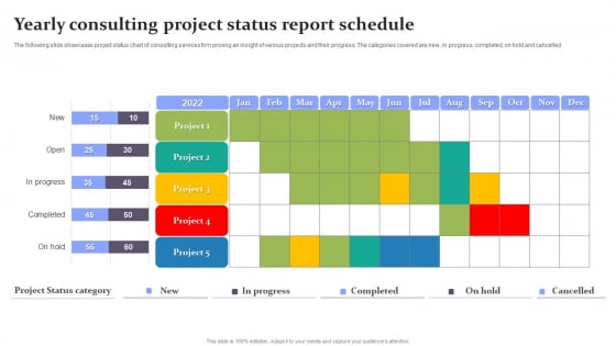 Yearly Consulting Project Status Report Schedule Ideas PDF