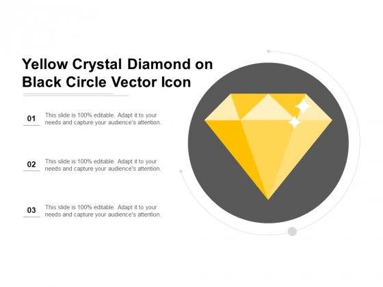 Yellow Crystal Diamond On Black Circle Vector Icon Ppt PowerPoint Presentation Ideas Mockup