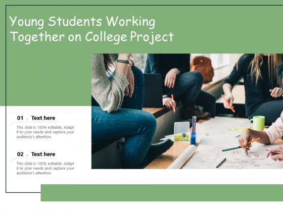 Young Students Working Together On College Project Ppt PowerPoint Presentation Gallery Example PDF