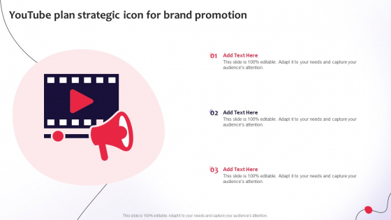 Youtube Plan Strategic Icon For Brand Promotion Formats PDF