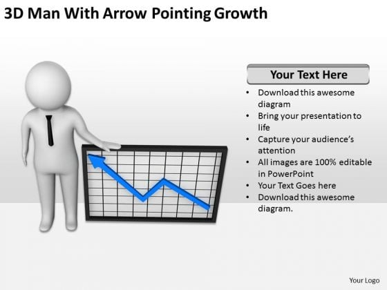 Young Business People 3d Man With Arrow Pointing Growth PowerPoint Templates Young Business People 3d Man With Arrow Pointing Growth PowerPoint Templates