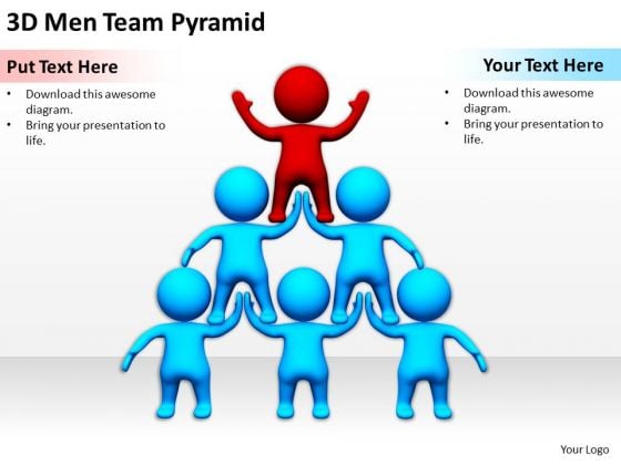 Young Business People 3d Men Team Pyramid PowerPoint Slides Young Business People 3d Men Team Pyramid PowerPoint Slides