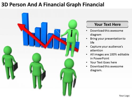 Young Business People 3d Person And Financial Graph PowerPoint Templates Young Business People 3d Person And Financial Graph PowerPoint Templates