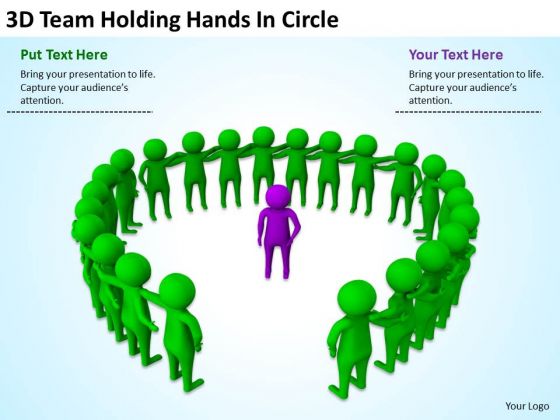 Young Business People 3d Team Holding Hands Circle PowerPoint Templates Young Business People 3d Team Holding Hands Circle PowerPoint Templates