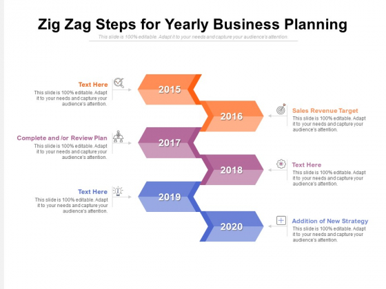 Zig Zag Steps For Yearly Business Planning Ppt PowerPoint Presentation Infographic Template Slide Download