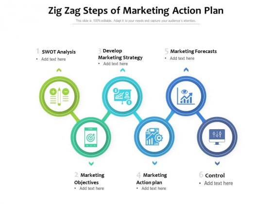 Zig Zag Steps Of Marketing Action Plan Ppt PowerPoint Presentation Gallery Slides PDF