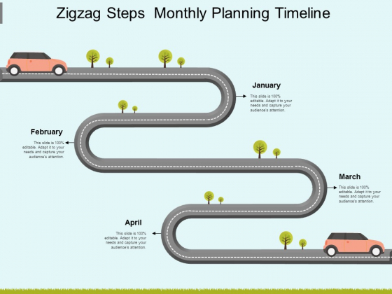 Zigzag Steps Monthly Planning Timeline Ppt Powerpoint Presentation Layouts Picture