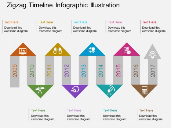 Zigzag Timeline Infographic Illustration Powerpoint Template Zigzag Timeline Infographic Illustration Powerpoint Template