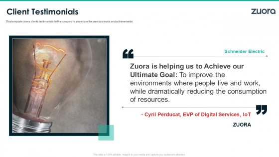Zuora Capital Raising Elevator Client Testimonials Goal Structure PDF Zuora Capital Raising Elevator Client Testimonials Goal Structure PDF
