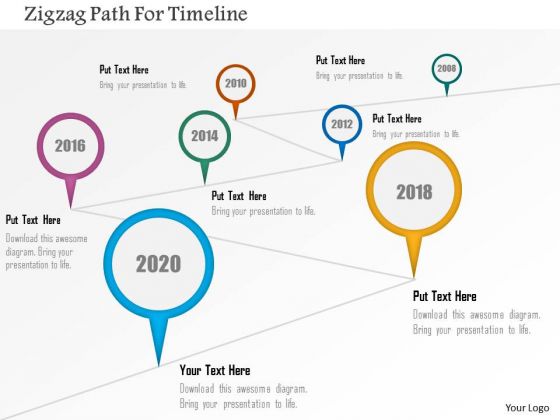 Zigzag Path For Timeline PowerPoint Template Zigzag Path For Timeline PowerPoint Template