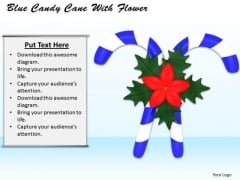 0814 Stock Photo Blue Candy Cane With Red Flower PowerPoint Slide 0814 Stock Photo Blue Candy Cane With Red Flower PowerPoint Slide