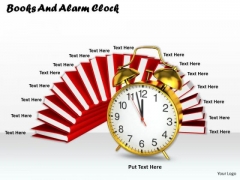 0814 Stock Photo Stack Of Red Books With Clock PowerPoint Slide 0814 Stock Photo Stack Of Red Books With Clock PowerPoint Slide