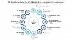 12 Key Methods To Identify Market Opportunities In Circular Layout Ppt Inspiration Aids PDF 12 Key Methods To Identify Market Opportunities In Circular Layout Ppt Inspiration Aids PDF