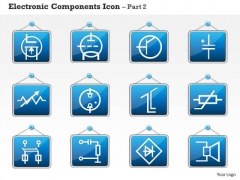 1 Electronic Components Icon Part 2 Ppt Slides