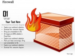 1 Icon Of A Firewall To Separate The Internal Network From The External World Ppt Slides