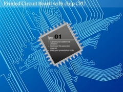 1 Printed Circuit Board Pcb With Chip Cpu In The Middle And Copper Connections Ppt Slides