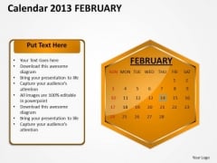 2013 February Calendar PowerPoint Slides Ppt Templates 2013 February Calendar PowerPoint Slides Ppt Templates