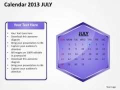 2013 July Calendar PowerPoint Slides Ppt Templates 2013 July Calendar PowerPoint Slides Ppt Templates