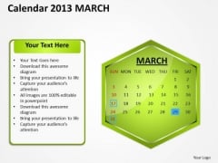 2013 March Calendar PowerPoint Slides Ppt Templates 2013 March Calendar PowerPoint Slides Ppt Templates
