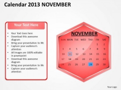 2013 November Calendar PowerPoint Slides Ppt Templates 2013 November Calendar PowerPoint Slides Ppt Templates