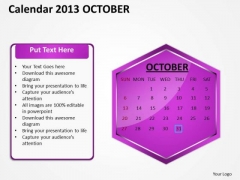 2013 October Calendar PowerPoint Slides Ppt Templates 2013 October Calendar PowerPoint Slides Ppt Templates