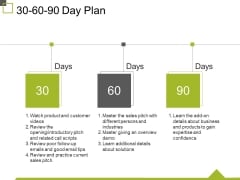 30 60 90 Day Plan Ppt PowerPoint Presentation Icon Elements
