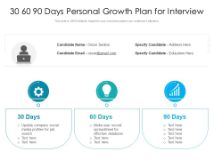 30 60 90 Days Personal Growth Plan For Interview Ppt PowerPoint Presentation Icon Professional PDF