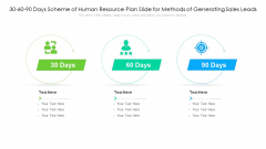 30 60 90 Days Scheme Of Human Resource Plan Slide For Methods Of Generating Sales Leads Download PDF 30 60 90 Days Scheme Of Human Resource Plan Slide For Methods Of Generating Sales Leads Download PDF