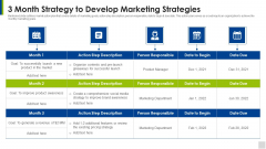 3 Month Strategy To Develop Marketing Strategies Elements PDF 3 Month Strategy To Develop Marketing Strategies Elements PDF