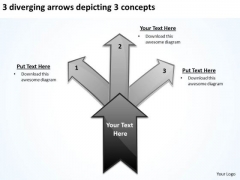 3 Diverging Arrows Depicting Concepts Circular Network PowerPoint Slides 3 Diverging Arrows Depicting Concepts Circular Network PowerPoint Slides