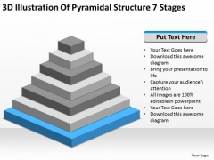 3d Illustration Of Pyramidial Structure 7 Stages Business Plan PowerPoint Templates