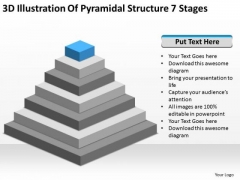 3d Illustration Of Pyramidial Structure 7 Stages Ppt How Business Plan PowerPoint Templates