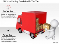 3d Man Putting Goods Inside The Van 3d Man Putting Goods Inside The Van