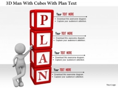 3d Man With Cubes With Plan Text 3d Man With Cubes With Plan Text