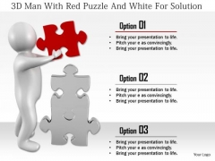 3d Man With Red Puzzle And White For Solution 3d Man With Red Puzzle And White For Solution