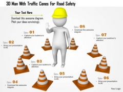 3d Man With Traffic Cones For Raod Safety 3d Man With Traffic Cones For Raod Safety