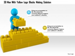 3d Man With Yellow Lego Blocks Making Solution 3d Man With Yellow Lego Blocks Making Solution