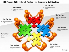 3d Peoples With Colorful Puzzles For Teamwork And Solution 3d Peoples With Colorful Puzzles For Teamwork And Solution