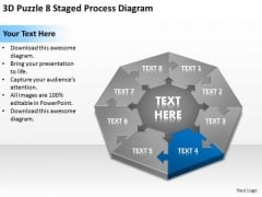 3d Puzzle 8 Staged Process Diagram Ppt Your Business Plan PowerPoint Slides