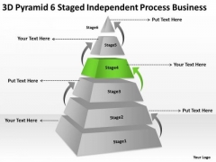 3d Pyramid 6 Staged Independent Process Business Ppt Operational Plan PowerPoint Templates