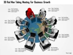 3d Red Man Taking Meeting For Business Growth