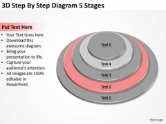 3d Step By Diagram 5 Stages Pizza Business Plan PowerPoint Slides