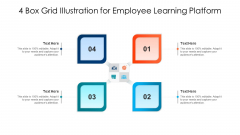 4 Box Grid Illustration For Employee Learning Platform Ppt Background PDF