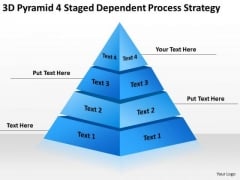 4 Staged Dependent Process Strategy Ppt Real Estate Business Plan Template PowerPoint Templates