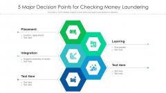 5 Major Decision Points For Checking Money Laundering Ppt PowerPoint Presentation Gallery Vector PDF
