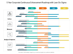 5 Year Corporate Continuous Enhancement Roadmap With Lean Six Sigma Icons