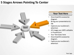 5 Stages Arrows Pointing To Center Doing Business Plan PowerPoint Templates