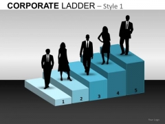5 Steps Corporate Ladder PowerPoint Templates